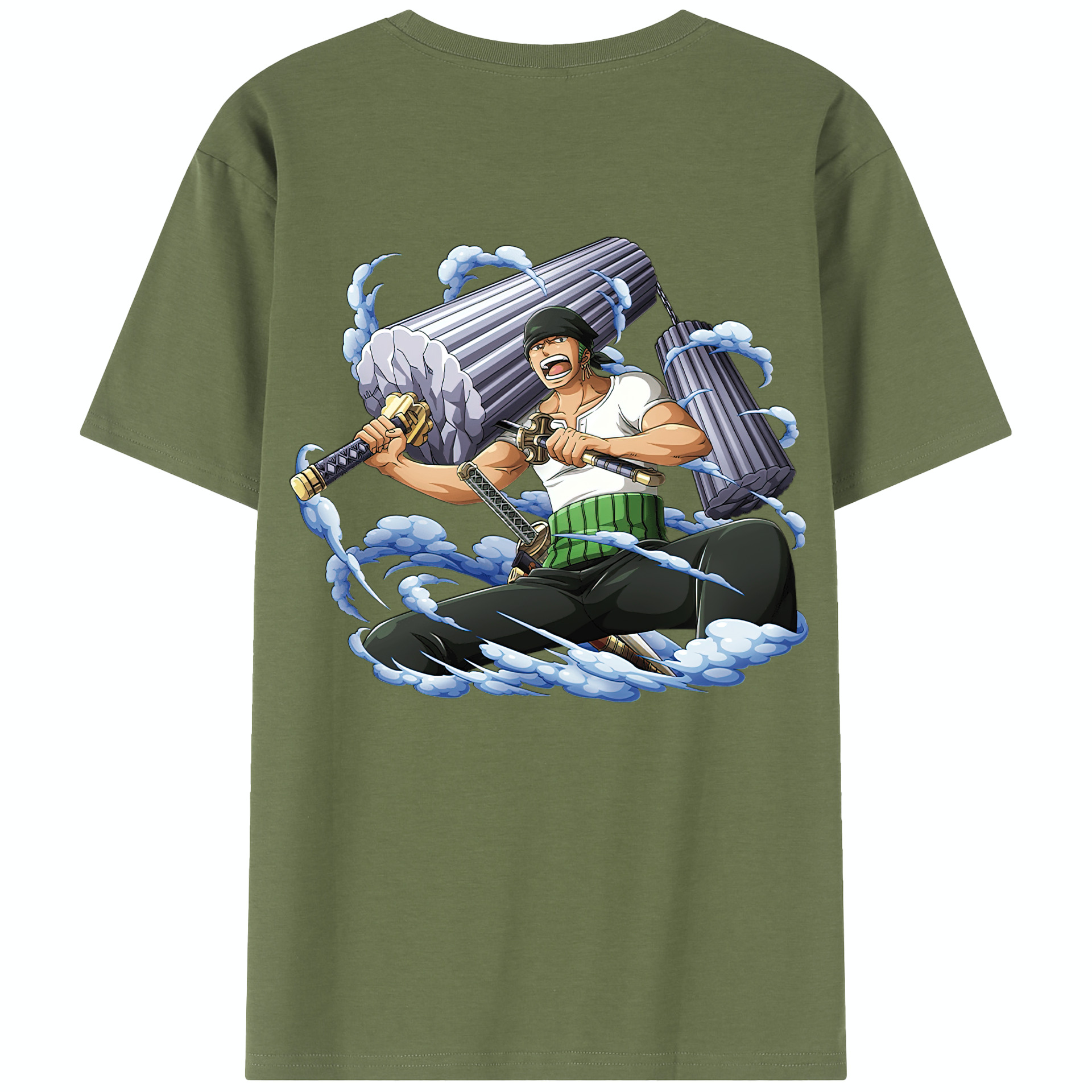 ワンピース ロロノア・ゾロ ONE PIECE Roronoa Zoro 綿100％半袖Tシャツ（背面プリント）